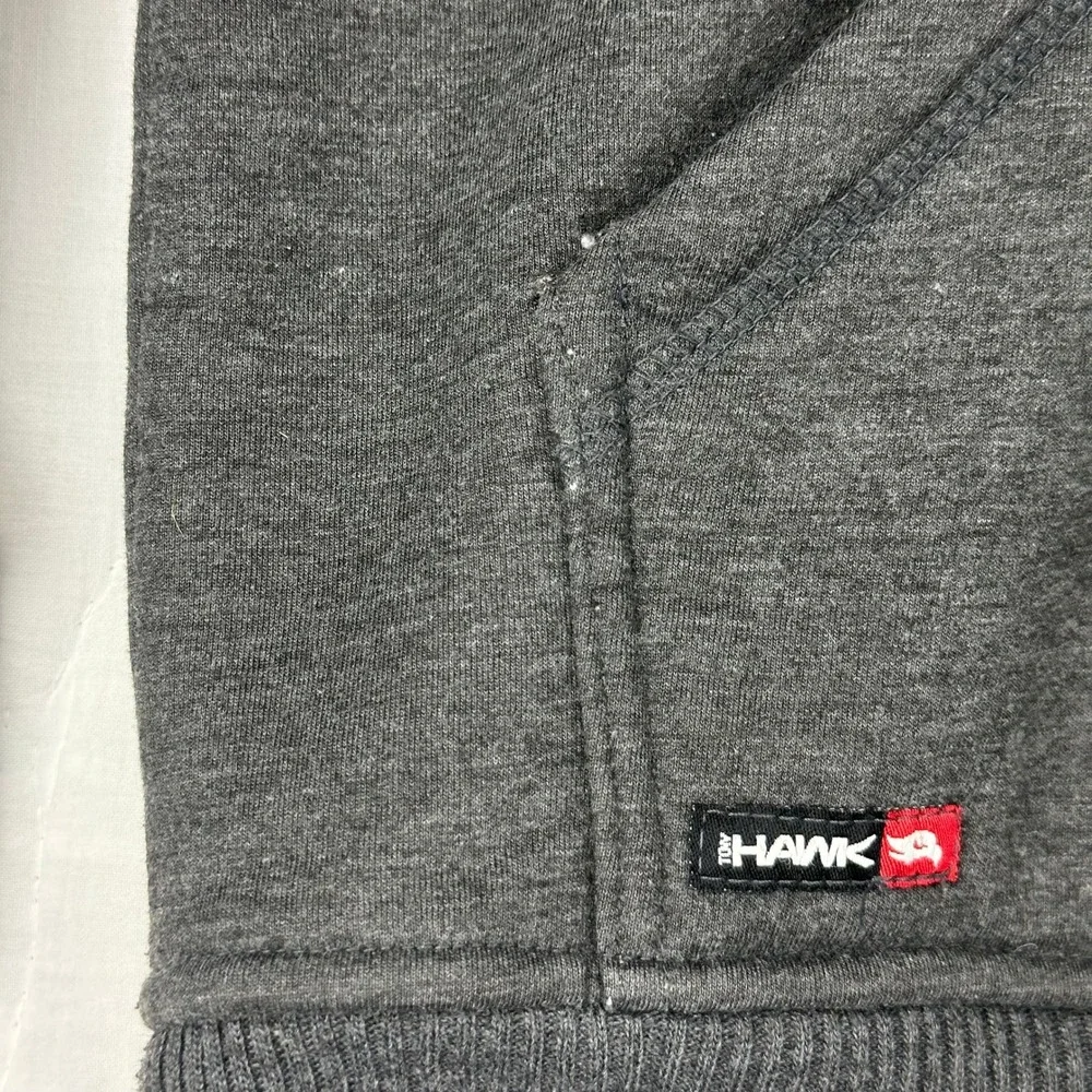 Tony Hawk Zip Up Hoodie Sherpa Lined Flame Phoenix‎ Graphic Gray Boys M (10/12)